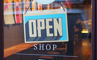 Shop with Open sign