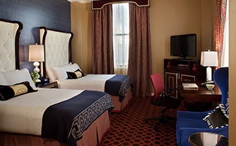 accessible deluxe guest room with two beds