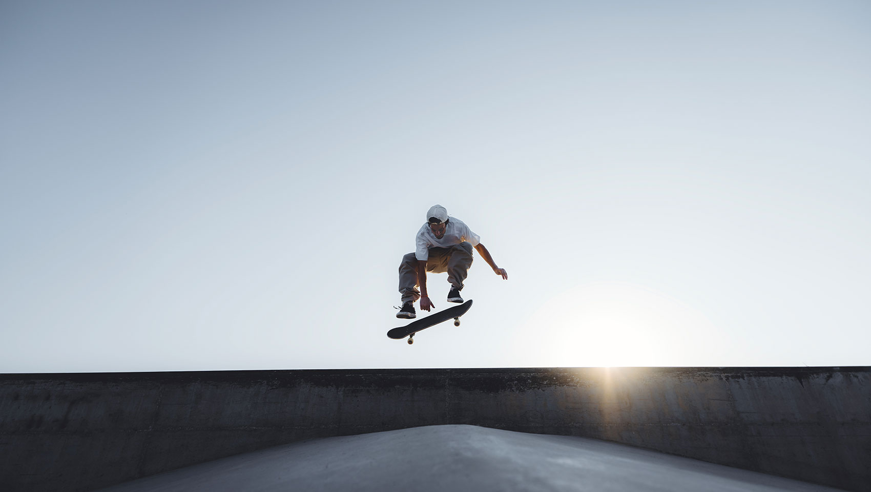 Skateboarder doing a jump