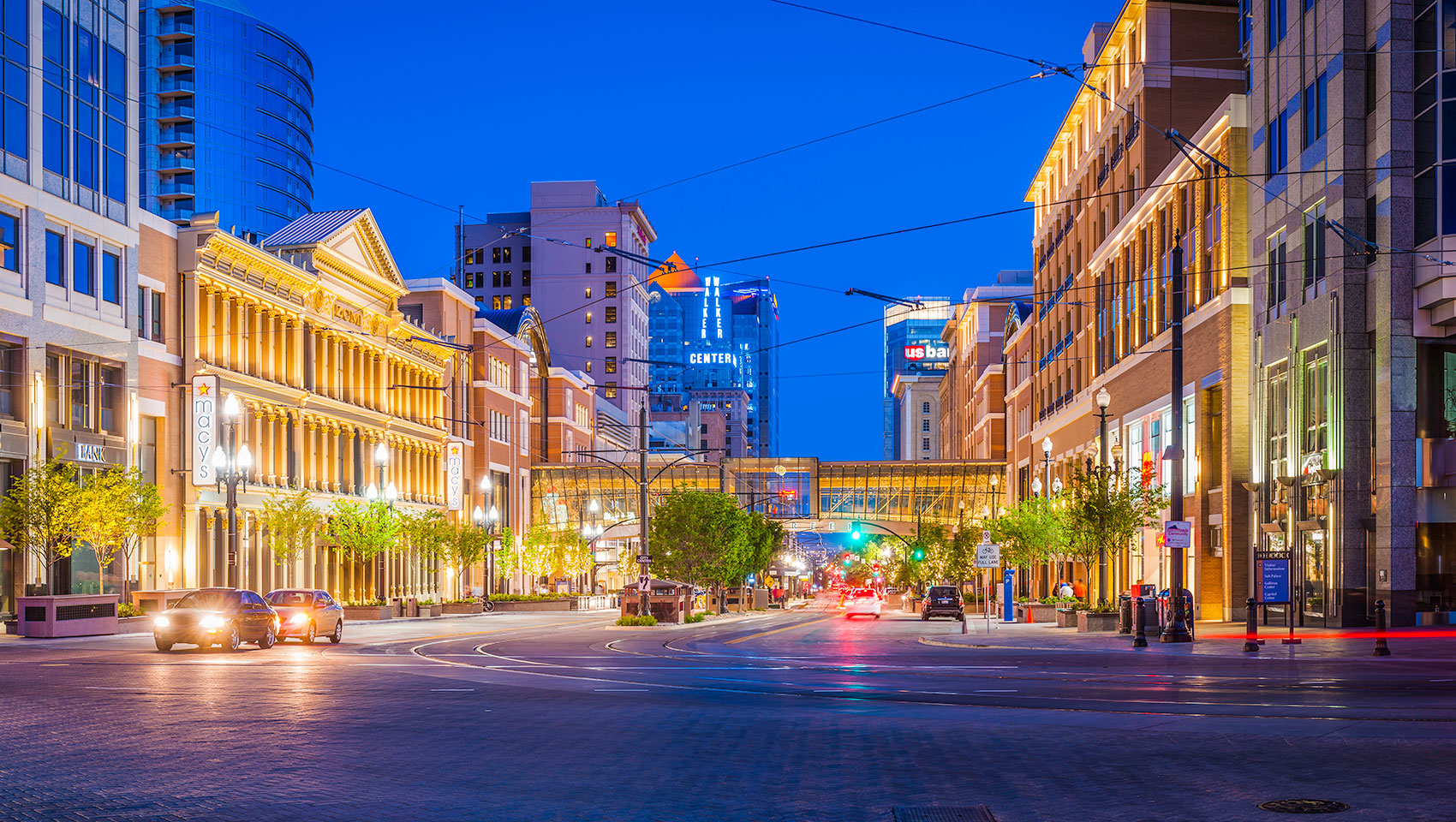 Downtown Salt Lake City in the evening