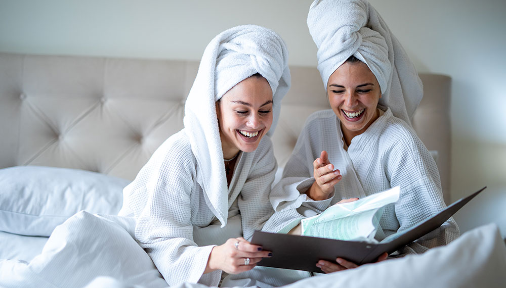 two people enjoying a spa treatment
