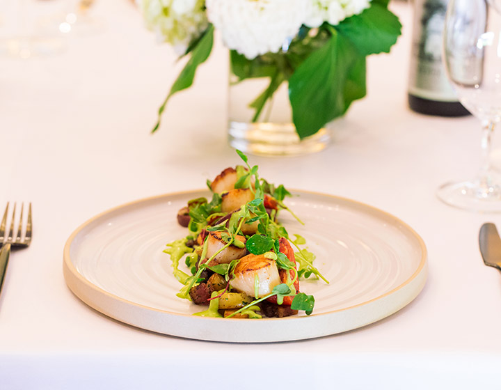 single place setting with entree