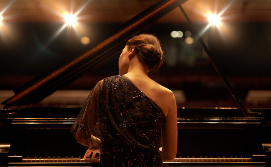 woman at piano