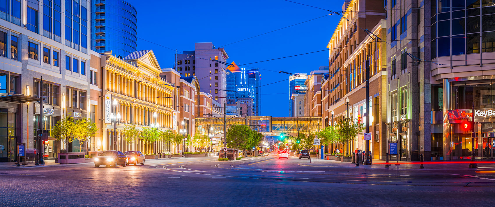 Downtown Salt Lake City in the evening